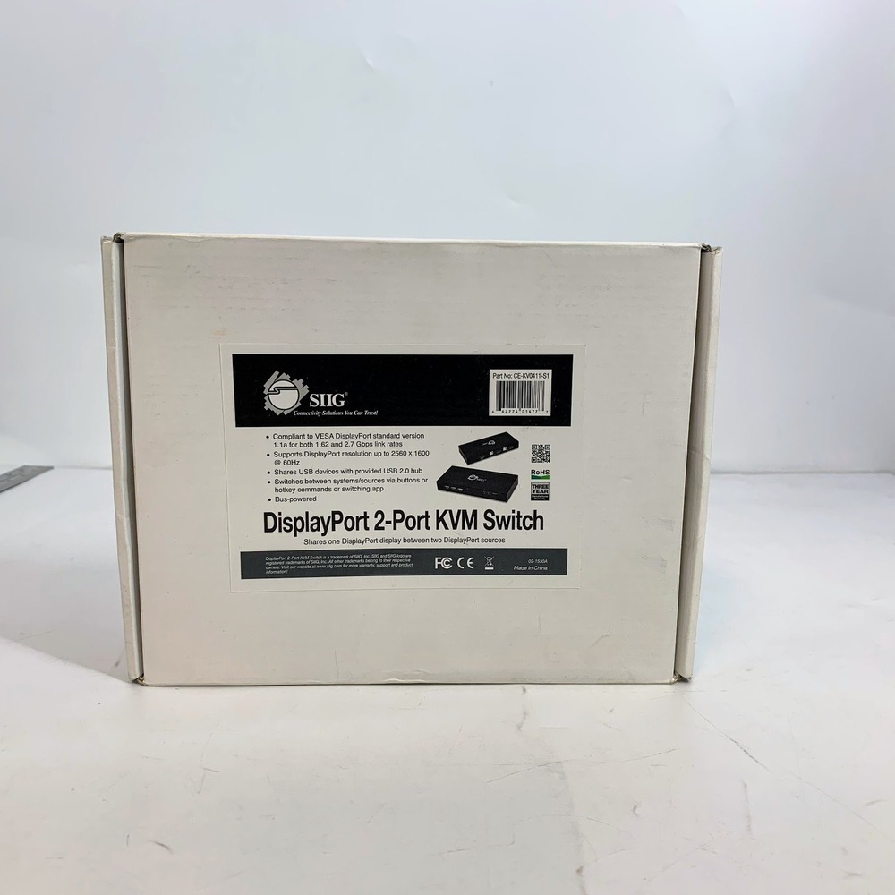 SIIG DisplayPort 2Port KVM Switch CE KV0411 S1‎ Shares Display Between 2 Sources